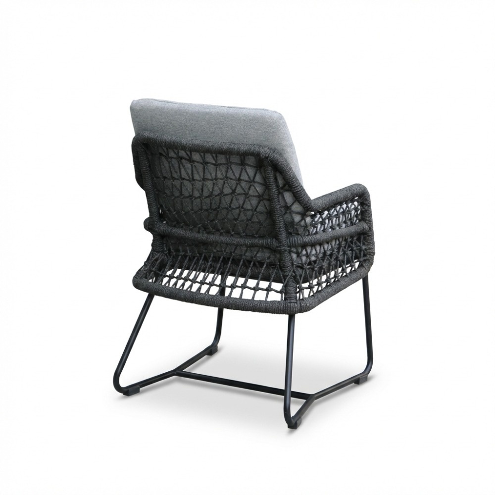 Gianna dining tuinstoel | touw + aluminium | Stone Grey