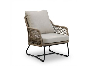 Gianna loungestoel | touw + aluminium | Sahara Dust