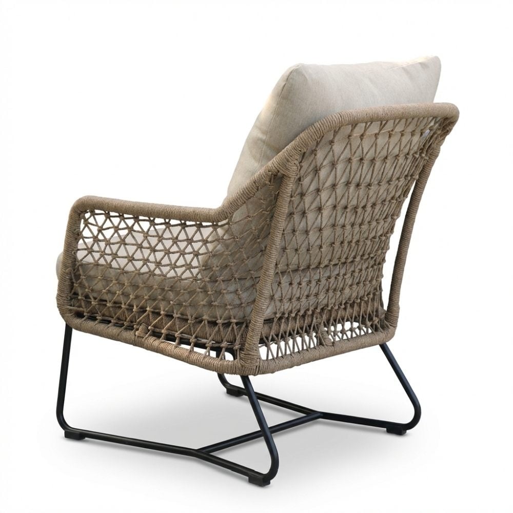 Gianna loungestoel | touw + aluminium | Sahara Dust