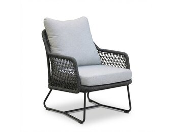 Gianna loungestoel | touw + aluminium | Stone Grey