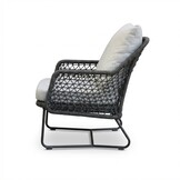 Gianna loungestoel | touw + aluminium | Stone Grey