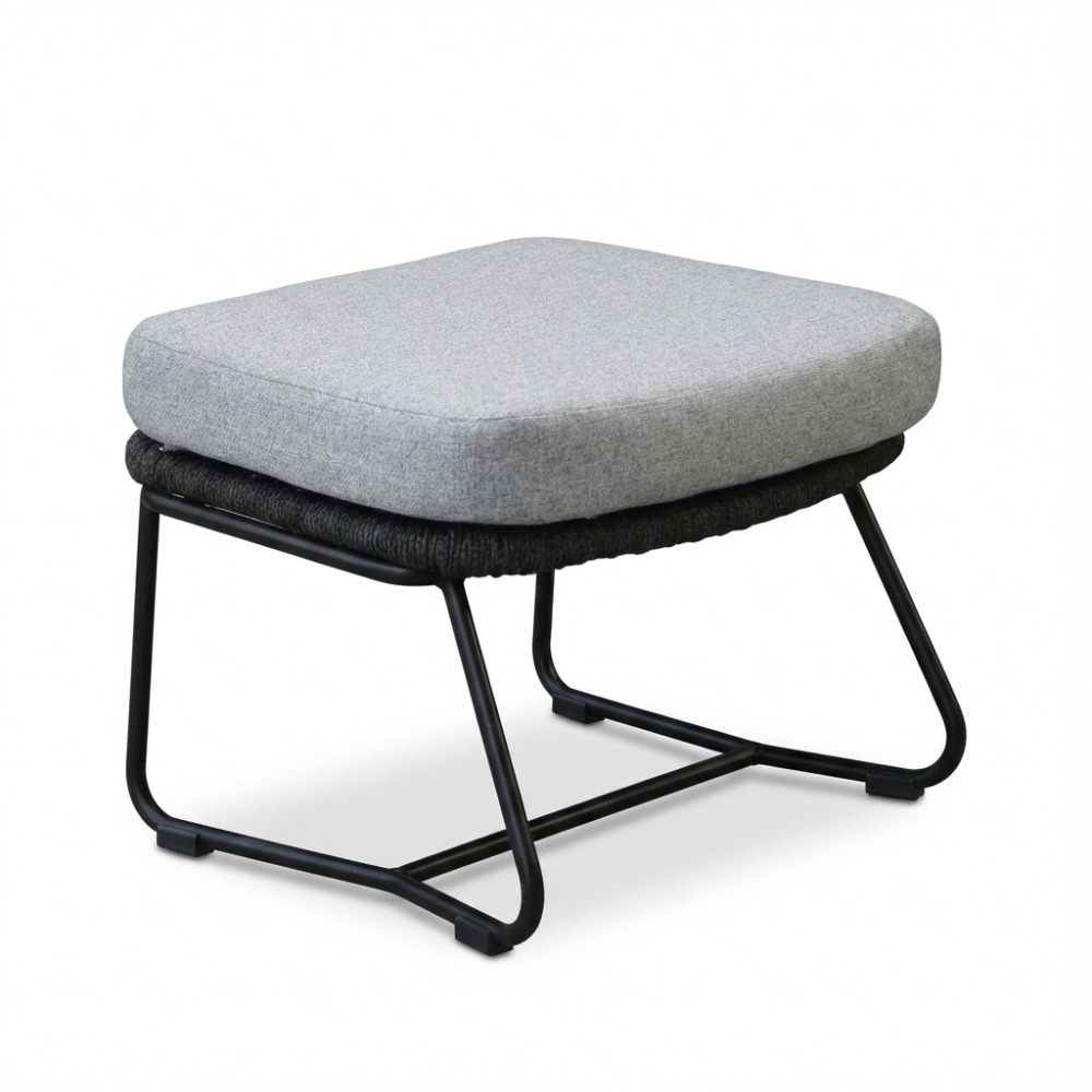 Gianna voetenbank | touw + aluminium | Stone Grey