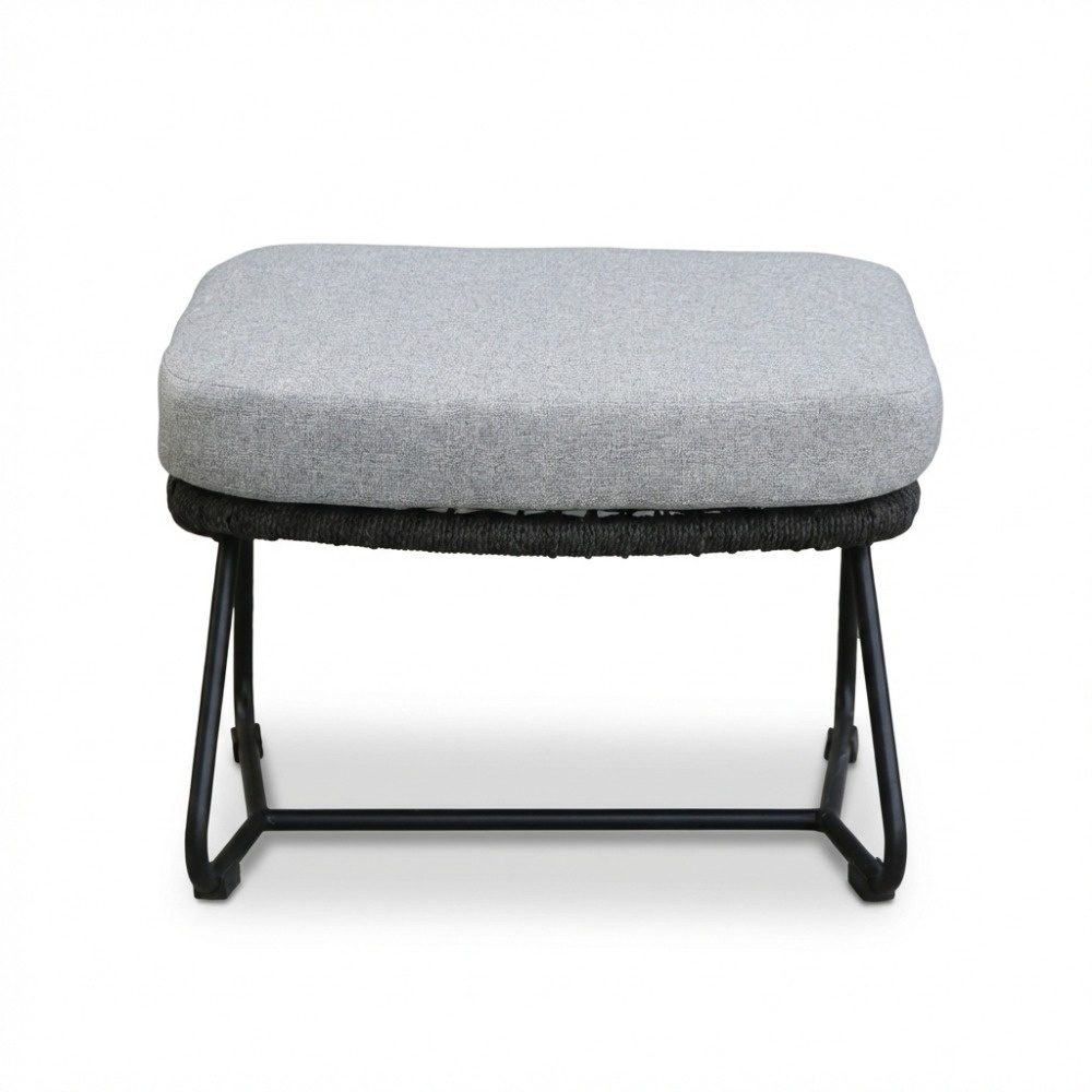 Gianna voetenbank | touw + aluminium | Stone Grey