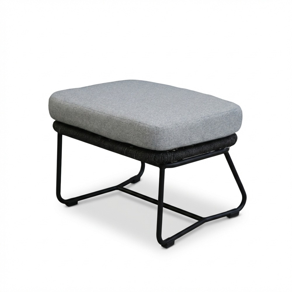 Gianna voetenbank | touw + aluminium | Stone Grey