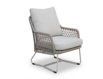 Gianna loungestoel | touw + aluminium | Almond Beige