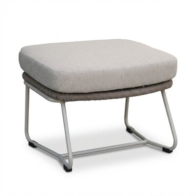 Gianna voetenbank | touw + aluminium | Almond Beige