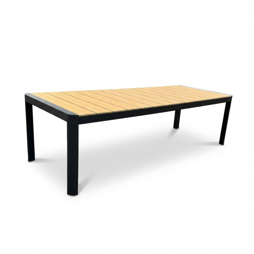 Liverpool dining tuintafel 8 personen | polywood + aluminium | Natural Wood | 258cm