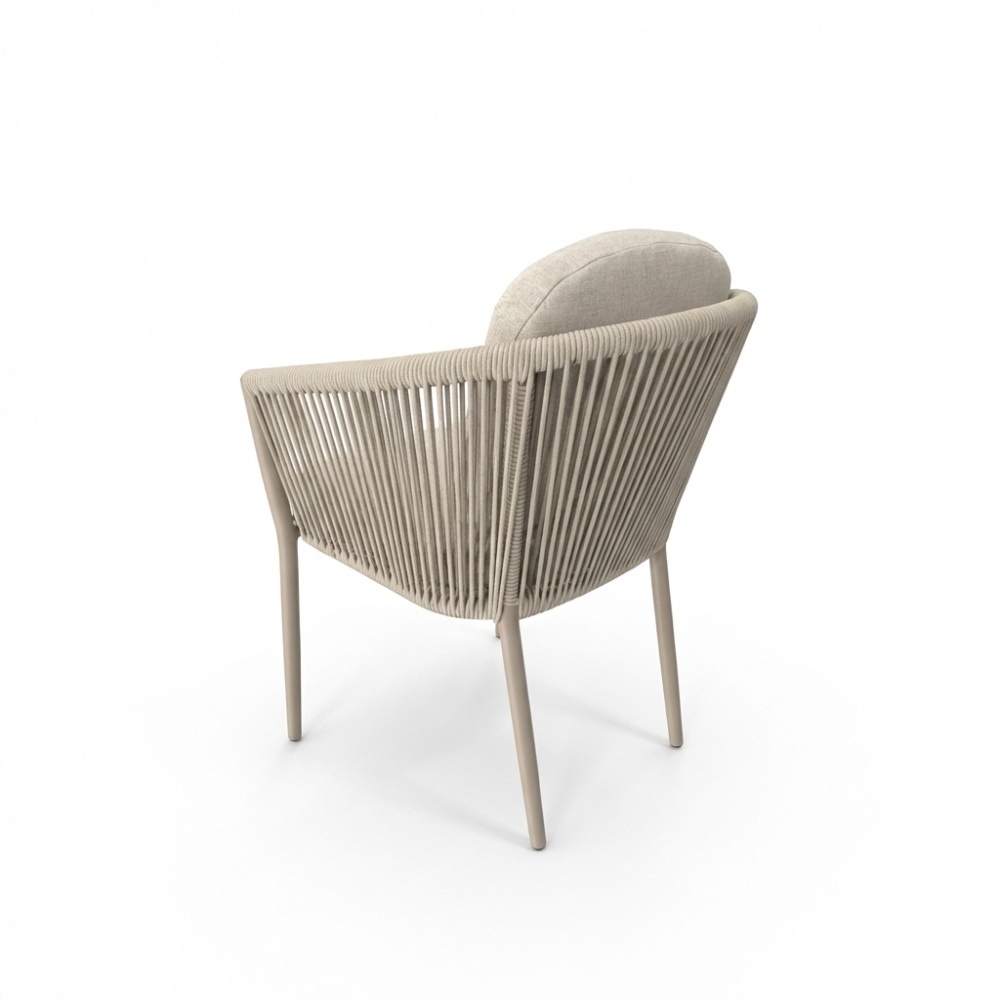 Parma dining tuinstoel | touw + aluminium | beige