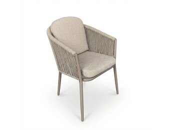 Parma dining tuinstoel | touw + aluminium | beige