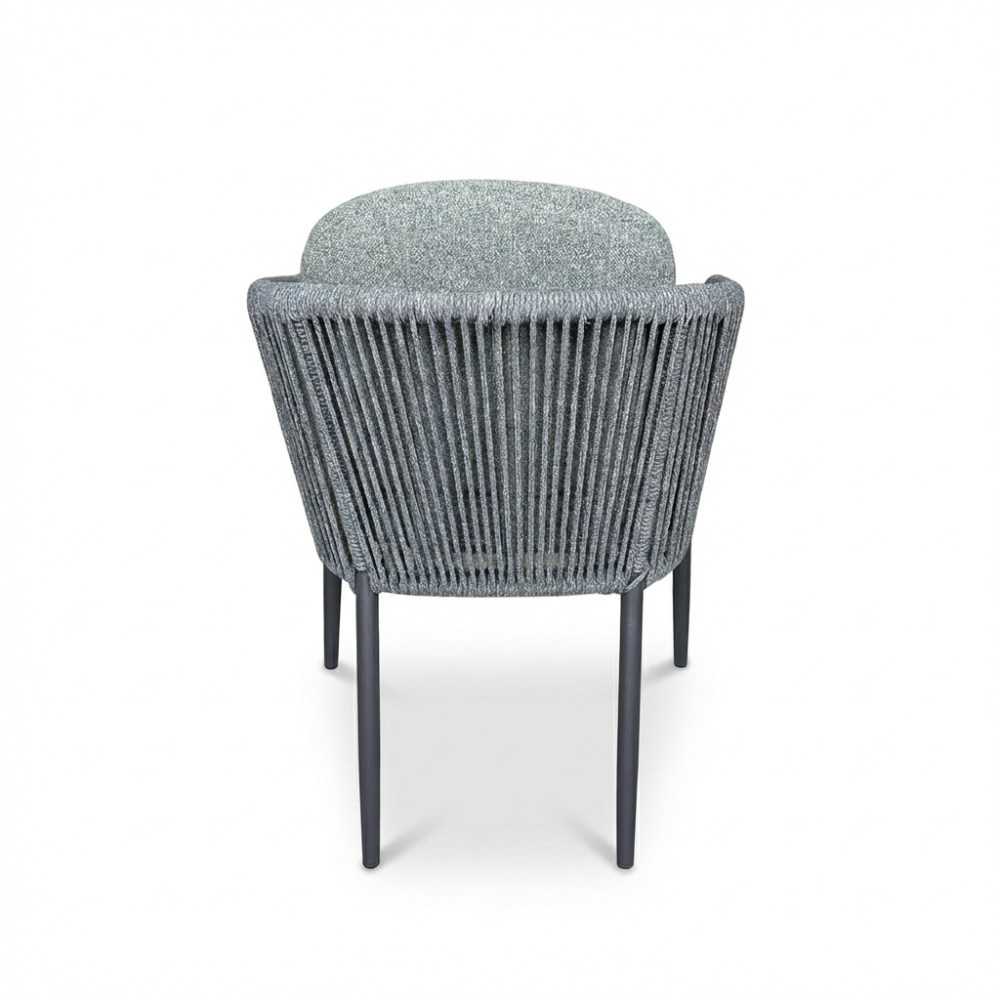 Parma dining tuinstoel | touw + aluminium | antraciet