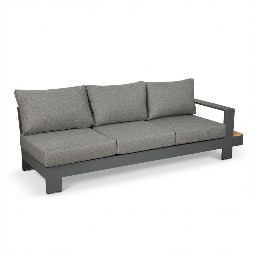 Riviera hoek loungeset 6 personen | aluminium + teak | antraciet | 3-delig - 327x252cm