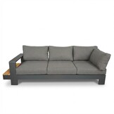 Riviera hoek loungeset 6 personen | aluminium + teak | antraciet | 3-delig - 327x252cm