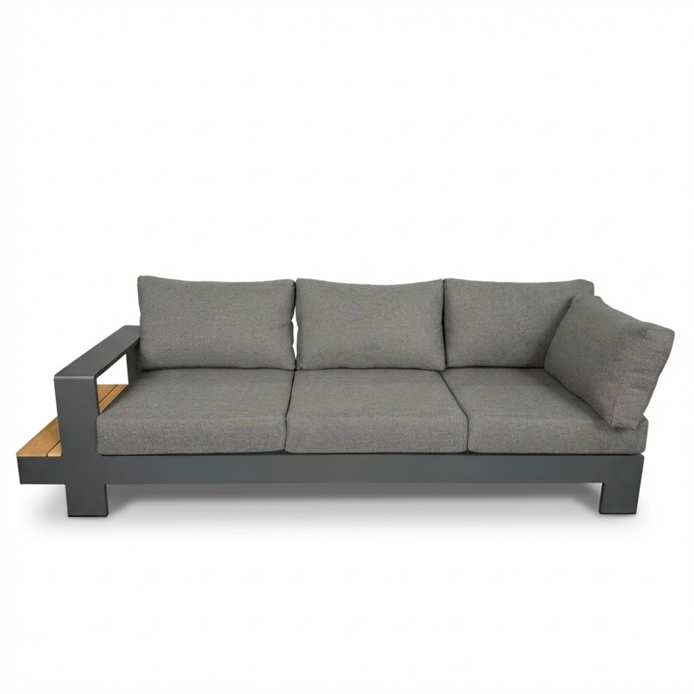Riviera hoek loungeset 6 personen | aluminium + teak | antraciet | 3-delig - 327x252cm