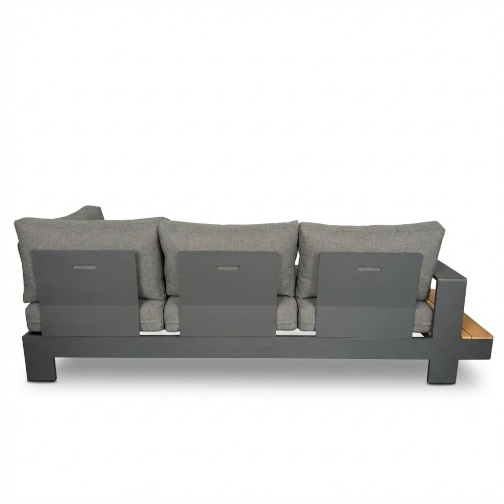 Riviera hoek loungeset 6 personen | aluminium + teak | antraciet | 3-delig - 327x252cm