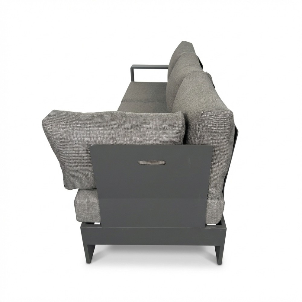 Riviera hoek loungeset 6 personen | aluminium + teak | antraciet | 3-delig - 327x252cm