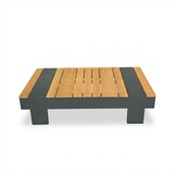 Riviera hoek loungeset 6 personen | aluminium + teak | antraciet | 3-delig - 327x252cm