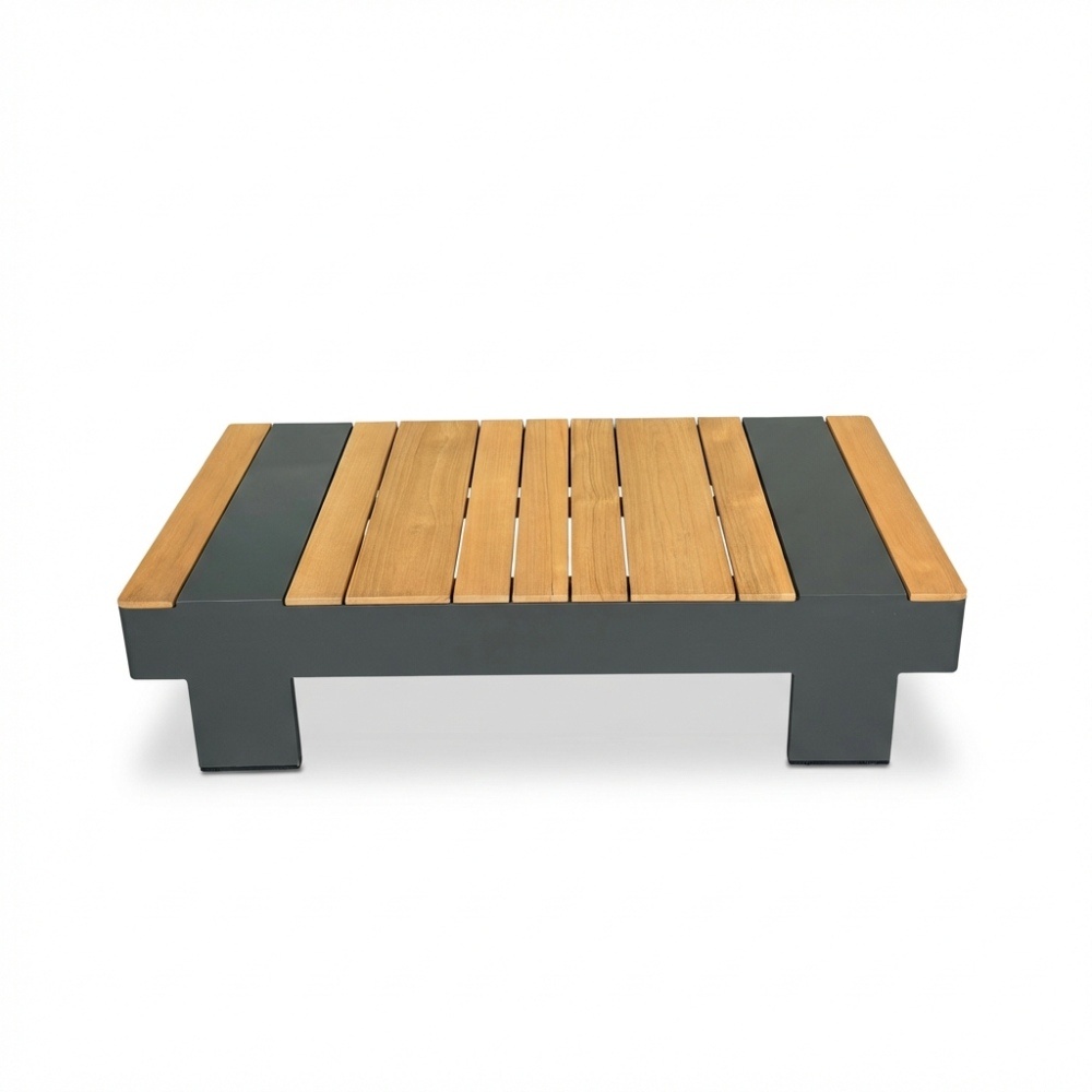 Riviera hoek loungeset 6 personen | aluminium + teak | antraciet | 3-delig - 327x252cm