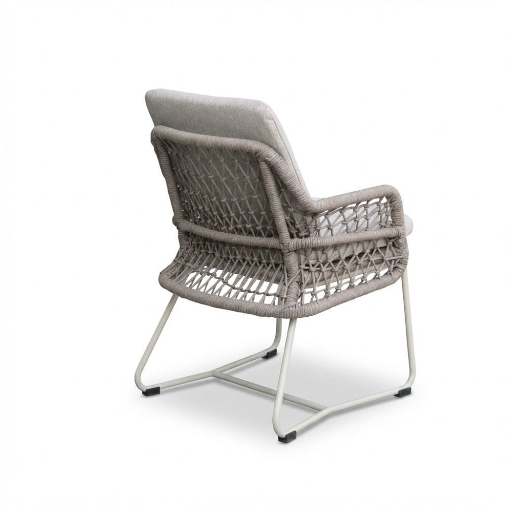Gianna dining tuinstoel | touw + aluminium | Almond Beige