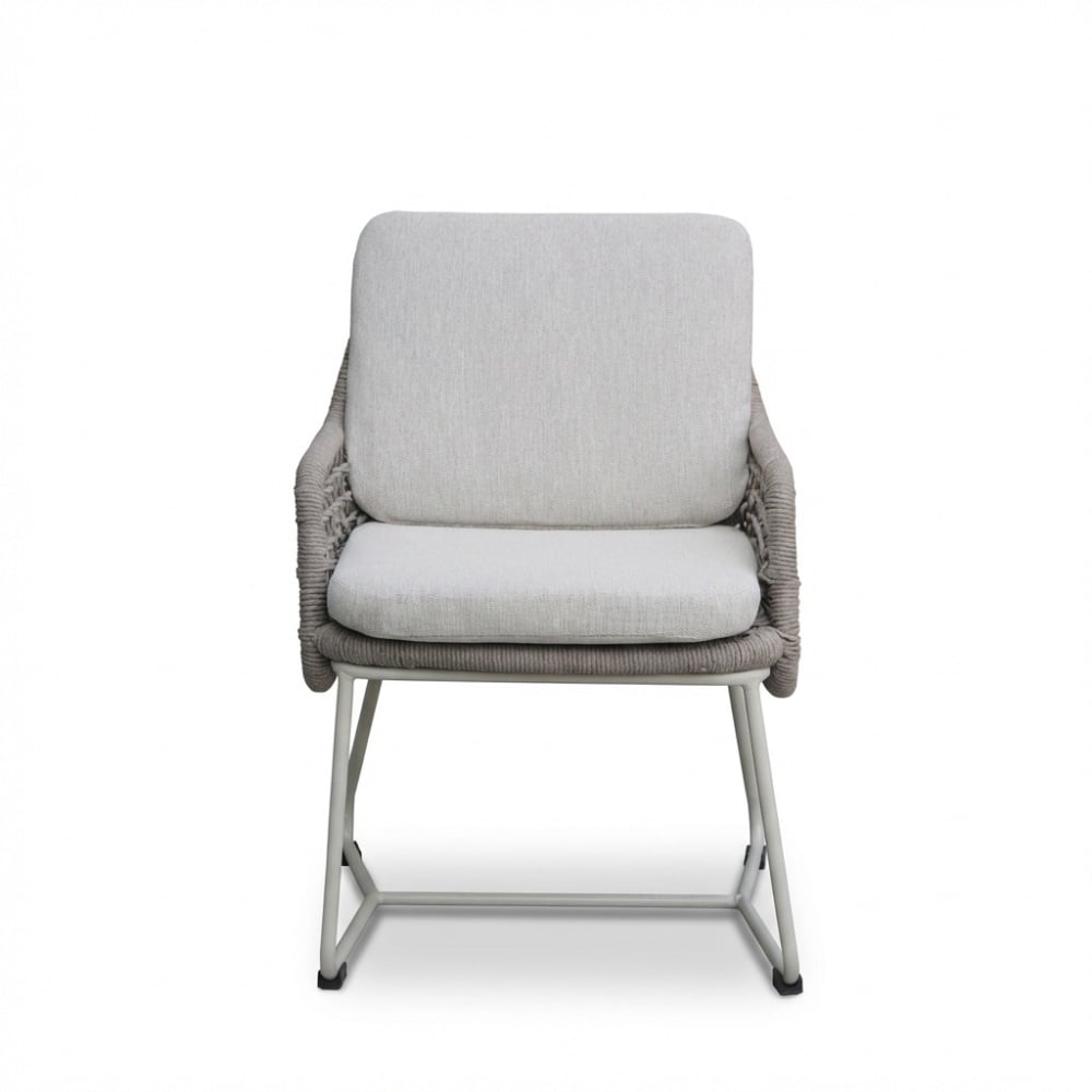 Gianna dining tuinstoel | touw + aluminium | Almond Beige