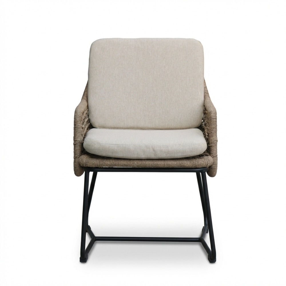 Gianna dining tuinstoel | touw + aluminium | Sahara Dust