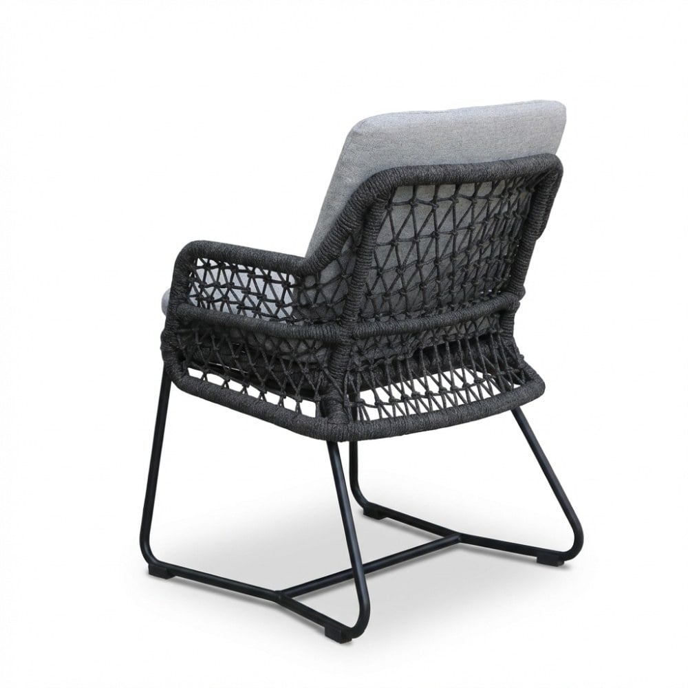 Gianna dining tuinstoel | touw + aluminium | Stone Grey