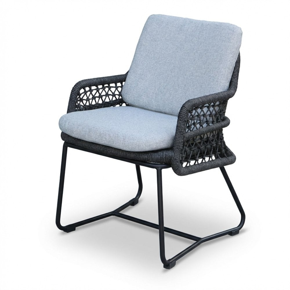 Gianna dining tuinstoel | touw + aluminium | Stone Grey