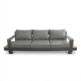 Riviera stoel-bank loungeset 5 personen | aluminium + teak | antraciet | 4-delig