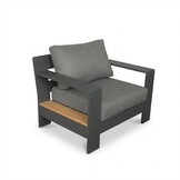 Riviera stoel-bank loungeset 5 personen | aluminium + teak | antraciet | 4-delig