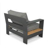 Riviera stoel-bank loungeset 5 personen | aluminium + teak | antraciet | 4-delig