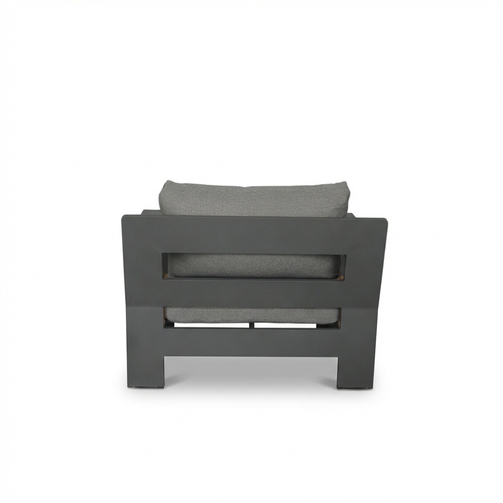 Riviera stoel-bank loungeset 5 personen | aluminium + teak | antraciet | 4-delig