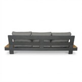 Riviera stoel-bank loungeset 5 personen | aluminium + teak | antraciet | 4-delig