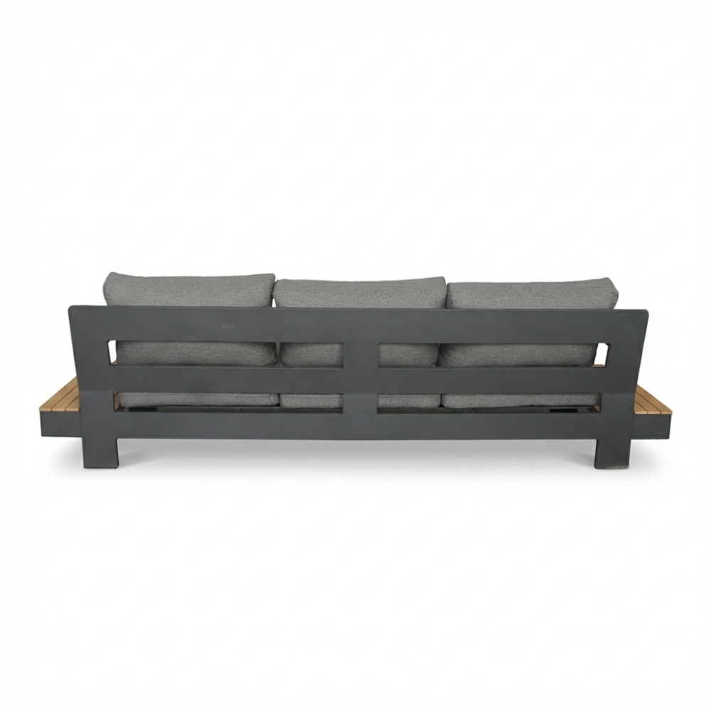 Riviera stoel-bank loungeset 5 personen | aluminium + teak | antraciet | 4-delig