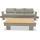 Riviera stoel-bank loungeset 5 personen | aluminium + teak | beige | 4-delig