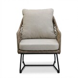 Gianna loungestoel tuin incl. voetenbank | touw + aluminium | Sahara Dust