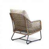 Gianna loungestoel tuin incl. voetenbank | touw + aluminium | Sahara Dust