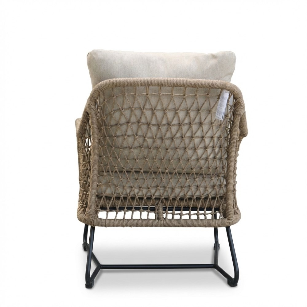 Gianna loungestoel tuin incl. voetenbank | touw + aluminium | Sahara Dust