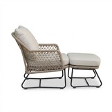 Gianna loungestoel tuin incl. voetenbank | touw + aluminium | Sahara Dust