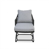 Gianna loungestoel tuin incl. voetenbank | touw + aluminium | Stone Grey