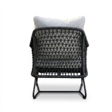 Gianna loungestoel tuin incl. voetenbank | touw + aluminium | Stone Grey