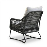 Gianna loungestoel tuin incl. voetenbank | touw + aluminium | Stone Grey