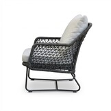 Gianna loungestoel tuin incl. voetenbank | touw + aluminium | Stone Grey