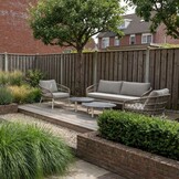 Dakota stoel-bank loungeset 5 personen | aluminium + touw | beige/wit | 5-delig