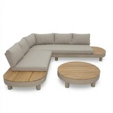 California hoek loungeset 5 personen | aluminium + hardhout | beige | 4-delig