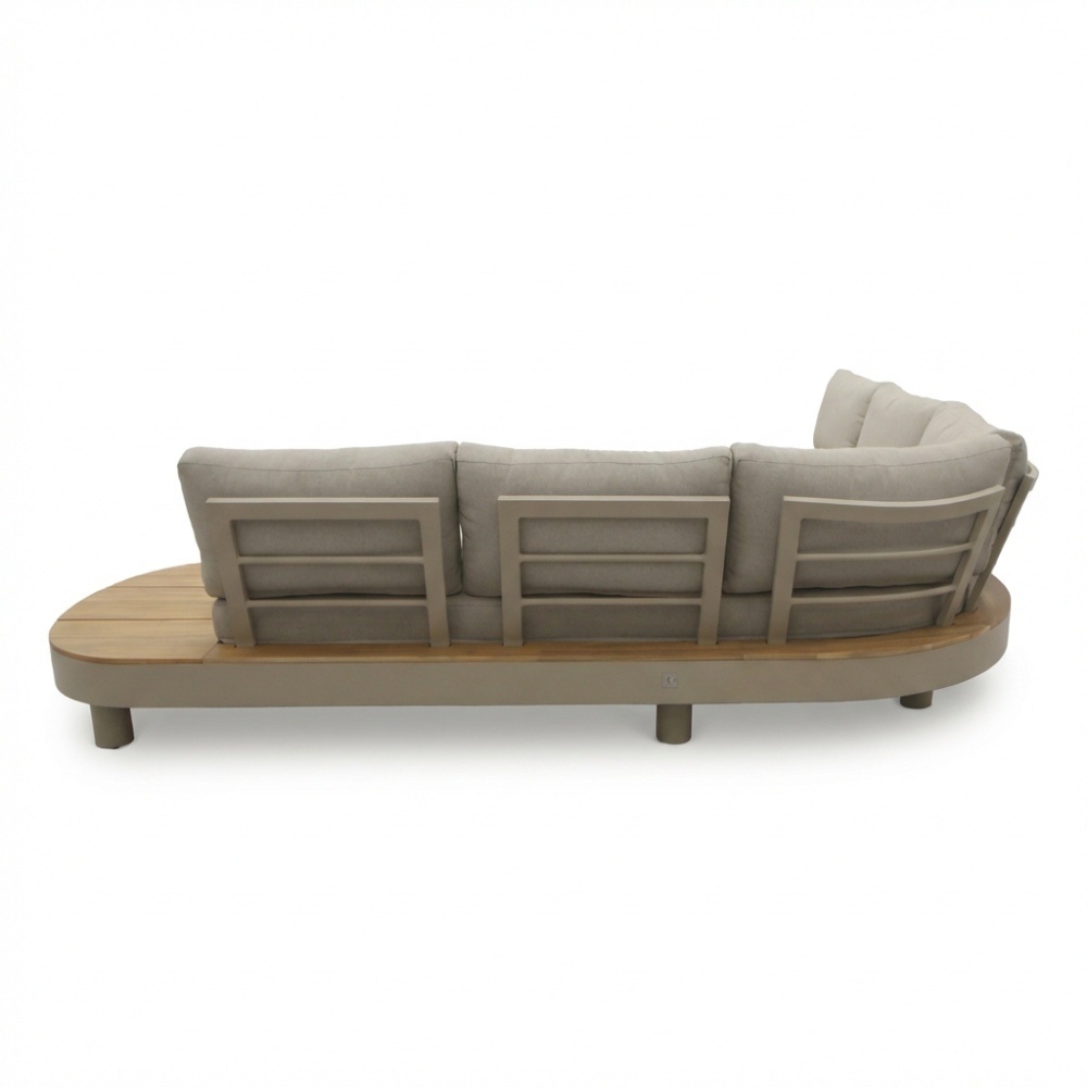 California hoek loungeset 5 personen | aluminium + hardhout | beige | 4-delig