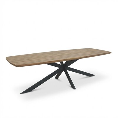 Salo dining tuintafel 8 personen | hardhout + staal | teaklook | 280cm Deens ovaal