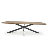 Salo dining tuintafel 8 personen | hardhout + staal | teaklook | 280cm Deens ovaal