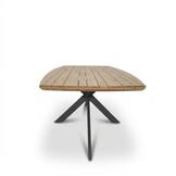 Salo dining tuintafel 8 personen | hardhout + staal | teaklook | 280cm Deens ovaal