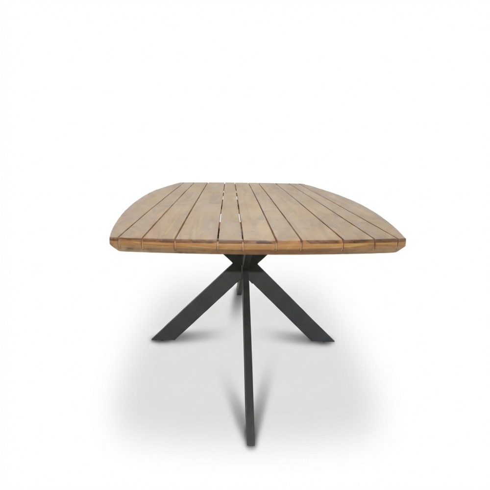 Salo dining tuintafel 8 personen | hardhout + staal | teaklook | 280cm Deens ovaal