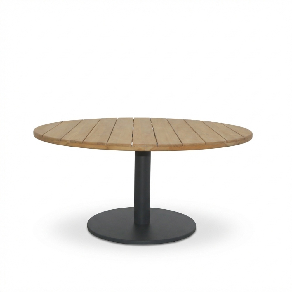Salora low dining tuintafel 6 personen | teak + aluminium | antraciet | 150cm rond afbeelding