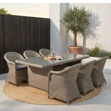 Jones dining tuintafel 4 personen | wicker | Ash Grey | 200cm
